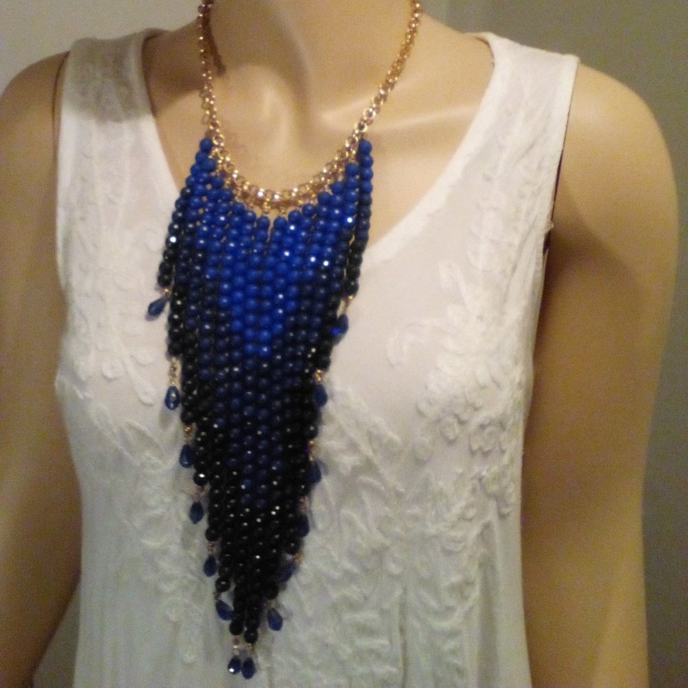 Alpha, Ombre Inspired Beaded Necklace & Earrings